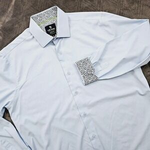 Tom Baine Button Up Shirt Mens XL 17 17.5 Performance Slim Fit 4 Way Long Sleeve